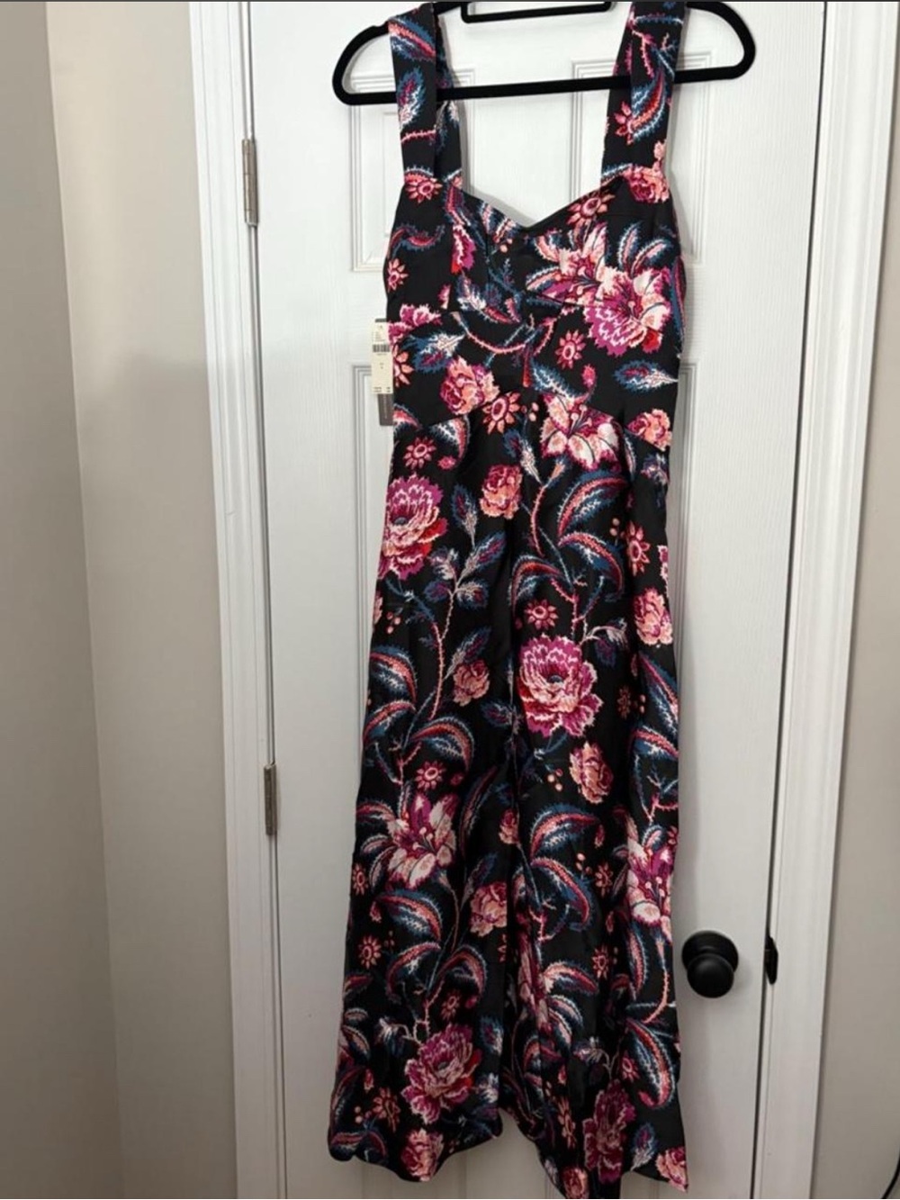 NWT Maeve Floral Satin Midi Dress with Pink Bouquet Print Anthropologie - Picture 4 of 9